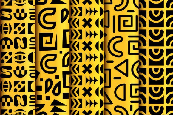 Abstract Yellow and Black Patterns for Modern Design