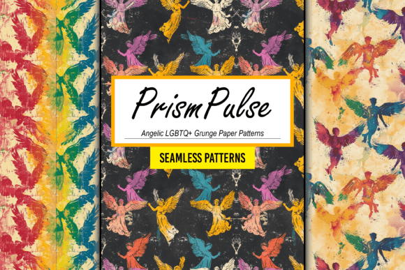 Angelic LGBTQ Grunge Paper Patterns Art