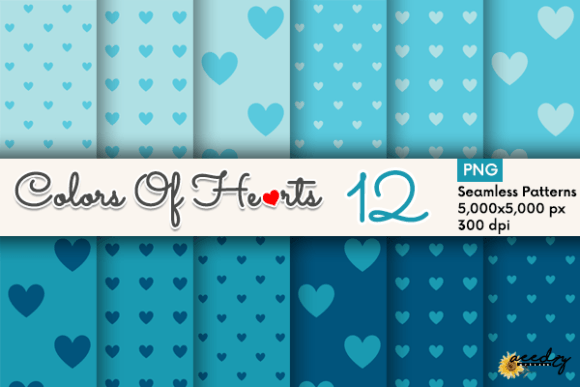 Blue Hearts Patterns Set Evaluation
