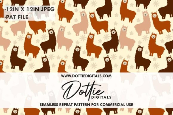 Cute Llamas Repeat Seamless Patterns