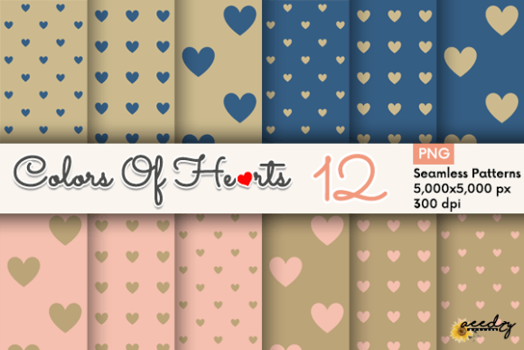 Gold Hearts Patterns Set: Elevate Your Creative Projects with Seamless Digital Designs