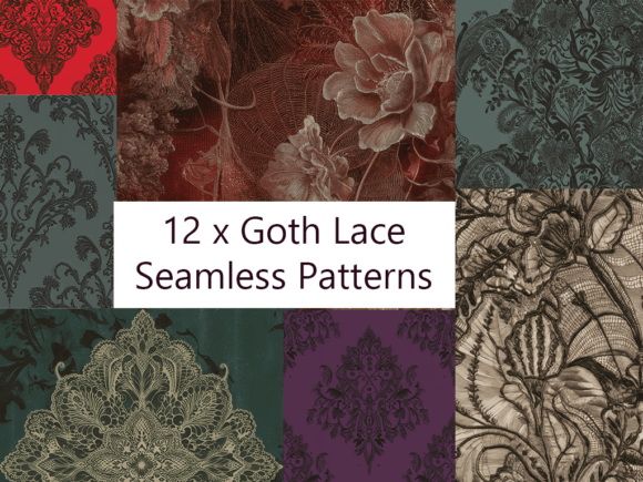Goth Lace Seamless Patterns Bundle