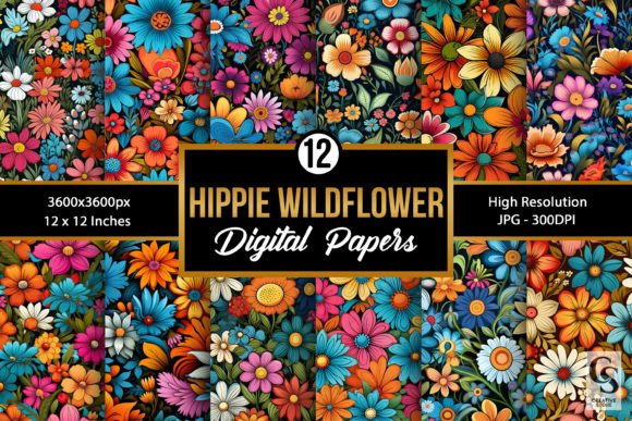 Hippie Wildflowers Seamless Patterns: A Creative Resource for Modern Makers