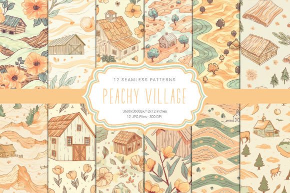 Peachy Farm Seamless Patterns: A Creative Resource for Modern Designers