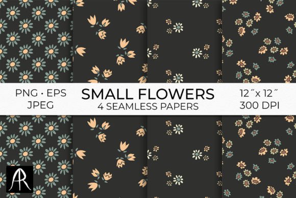 Pink Ditsy Florals Seamless Patterns PNG