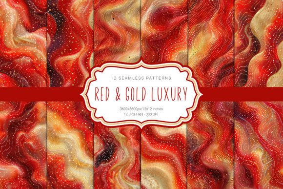 Red Gold Luxury Seamless Patterns: Elevating Your Creative Projects with Premium Digital Textures
