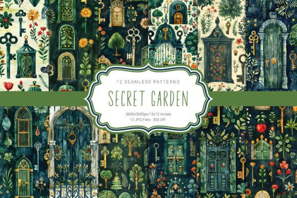 Secret Garden Seamless Patterns