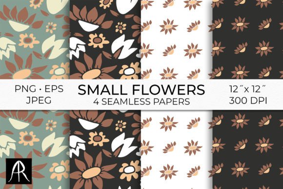 Small Wildflower Silhouette Patterns PNG