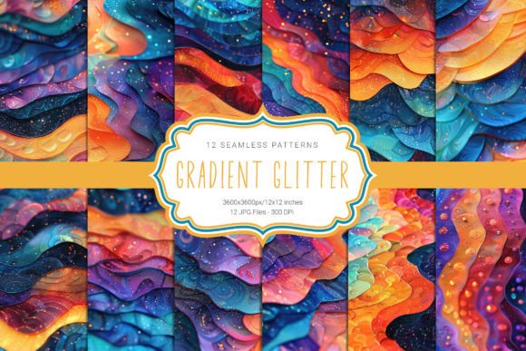 Sunset Gradient Glitter Patterns