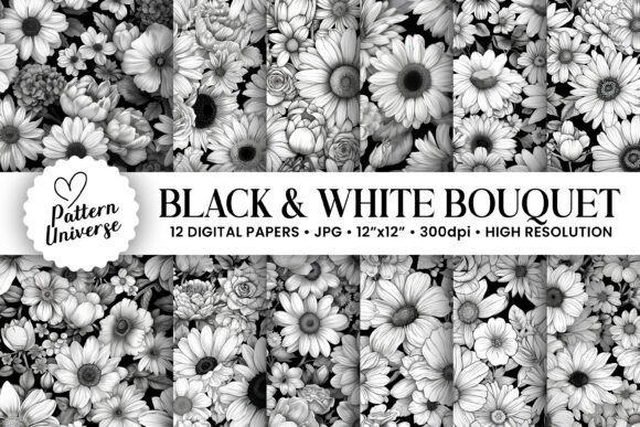 The Timeless Allure of Black White Floral Bouquet Patterns in Modern Digital Design