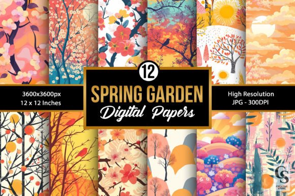 Unlock Creativity with Spring Garden Sunset Seamless Patterns: The Ultimate Digital Paper Collection for Crafters and Designers